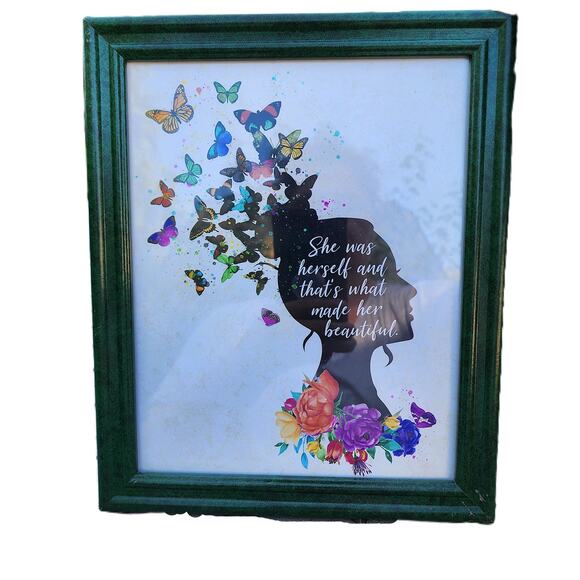 Butterfly Boho Inspirational Wall Mount Framed Art - Picture 1 of 6